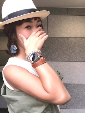 「J.CREW（ジェイクルー）のアイテム（帽子）」を使った、cbさん（レディース・160cm）の夏コーディネート