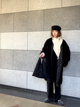 「ROKU」｜「アイテム（その他アウター）」を使った、cbさん（レディース・159cm）の冬コーディネート
