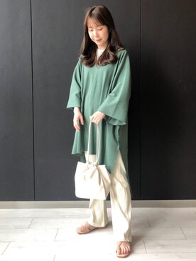 「OUTERSUNSET（アウターサンセット）のアイテム」を使った、Yumikoさん（レディース・153cm）の春コーディネート
