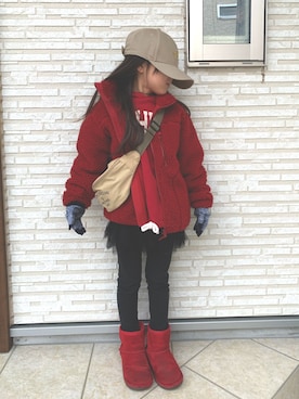 「ミカヅキモモコ（ミカヅキモモコ）のアイテム」を使った、momomiyさん（キッズ・110cm）の冬コーディネート