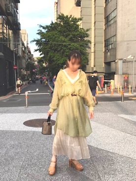 「RETRO GIRL（レトロガール）のアイテム（シャツワンピース）」を使った、yang_hsi🇹🇼さん（レディース・168cm）の夏コーディネート