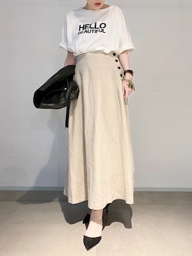 「MUSHER（マーシャー）のアイテム」を使った、inoさん（レディース・158cm）の春コーディネート