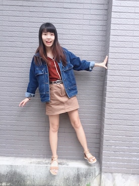 「ONCE UPON A TIME（ワンス　アポン　ア　タイム）のアイテム」を使った、13🦕さん（レディース・157cm）の秋コーディネート