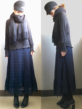 「URBAN RESEARCH ROSSO WOMEN（アーバンリサーチ　ロッソ）のアイテム（帽子）」を使った、imakoさん（レディース・154cm）の冬コーディネート