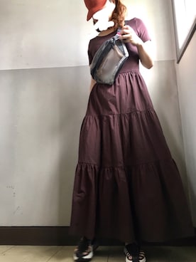 「AMERI」｜「アイテム（キャップ）」を使った、imakoさん（レディース・154cm）の春コーディネート