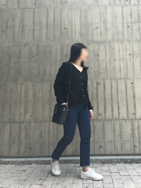 「FURLA（フルラ）のアイテム（ドラムバッグ、ブルー系）」を使った、yennnnさん（レディース・153cm）の夏コーディネート