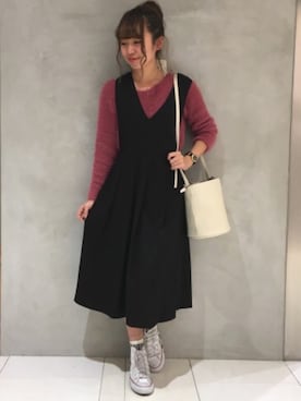 「archives（アルシーヴ）のアイテム（ジャンパースカート）」を使った、archivesさん（レディース・160cm）の冬コーディネート