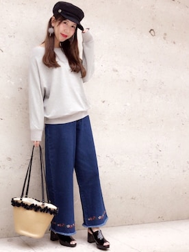 「archives（アルシーヴ）のアイテム（帽子）」を使った、archivesさん（レディース・161cm）の冬コーディネート