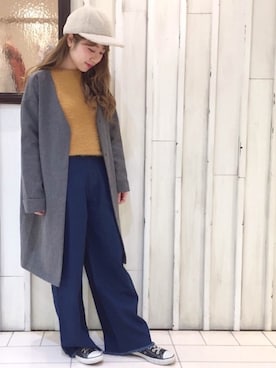「archives（アルシーヴ）のアイテム（ノーカラージャケット）」を使った、archivesさん（レディース・153cm）の冬コーディネート