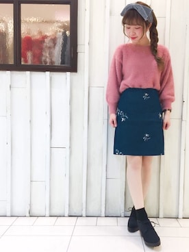 「刺繍」｜「アイテム（ブーティ）」を使った、archivesさん（レディース・153cm）の冬コーディネート