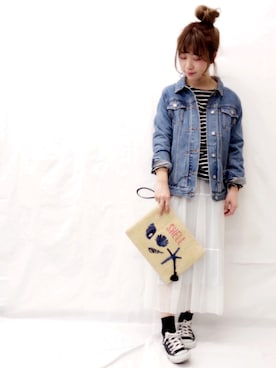 「archives（アルシーヴ）のアイテム（デニムジャケット）」を使った、archivesさん（レディース・153cm）の冬コーディネート
