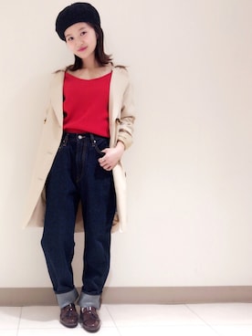 「archives（アルシーヴ）のアイテム（トレンチコート）」を使った、archivesさん（レディース・150cm）の春コーディネート