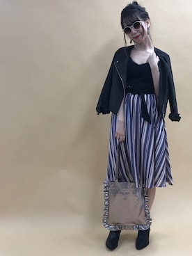 「archives（アルシーヴ）のアイテム（ブルゾン）」を使った、archivesさん（レディース・161cm）の夏コーディネート