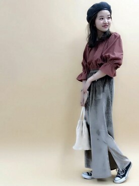 「ベロア」｜「アイテム（ラッピングキット）」を使った、archivesさん（レディース・151cm）の秋コーディネート