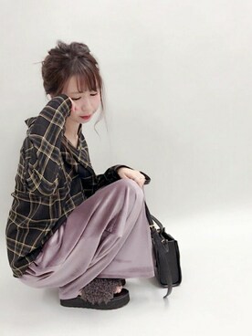 「ベロア」｜「アイテム（ラッピングキット）」を使った、archivesさん（レディース・161cm）の秋コーディネート