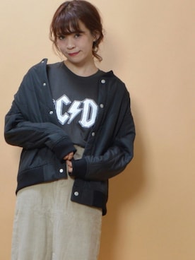 「archives（アルシーヴ）のアイテム（MA-1）」を使った、archivesさん（レディース・162cm）の秋コーディネート