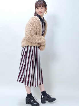 「archives（アルシーヴ）のアイテム（ノーカラージャケット）」を使った、archivesさん（レディース・162cm）の秋コーディネート