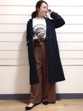 「archives（アルシーヴ）のアイテム（チェスターコート）」を使った、archivesさん（レディース・160cm）の秋コーディネート