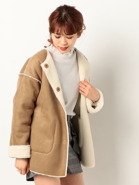 「archives（アルシーヴ）のアイテム（ムートンコート）」を使った、archivesさん（レディース・162cm）の秋コーディネート