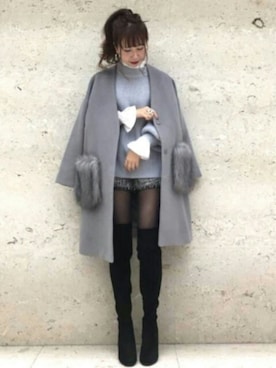 「archives（アルシーヴ）のアイテム（ノーカラージャケット）」を使った、archivesさん（レディース・161cm）の冬コーディネート