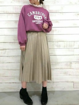 「archives（アルシーヴ）のアイテム（ブーティ）」を使った、archivesさん（レディース・158cm）の冬コーディネート
