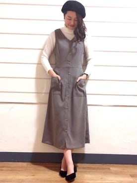 「archives（アルシーヴ）のアイテム（帽子）」を使った、archivesさん（レディース・160cm）の冬コーディネート