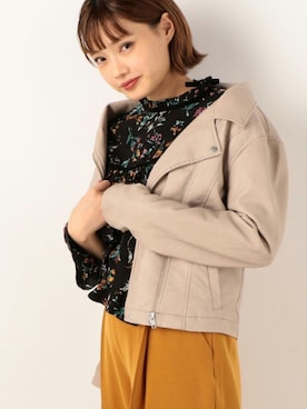 「archives（アルシーヴ）のアイテム（ライダースジャケット）」を使った、archivesさん（レディース・163cm）の冬コーディネート