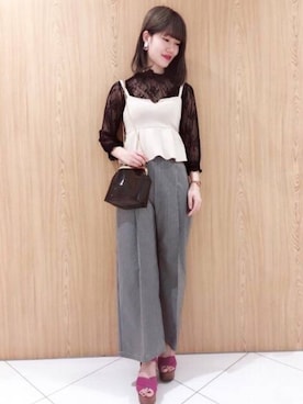 「archives（アルシーヴ）のアイテム（パンツ）」を使った、archivesさん（レディース・158cm）の春コーディネート