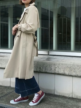 「archives（アルシーヴ）のアイテム（トレンチコート）」を使った、archivesさん（レディース・164cm）の春コーディネート