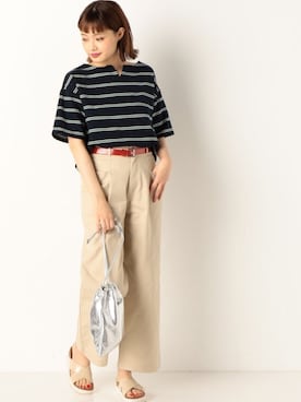 「archives（アルシーヴ）のアイテム（パンツ）」を使った、archivesさん（レディース・158cm）の春コーディネート