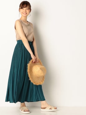 「ノースリーブニット」｜「アイテム（その他）」を使った、archivesさん（レディース・158cm）の夏コーディネート