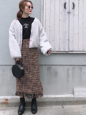 「archives（アルシーヴ）のアイテム（ブルゾン）」を使った、archivesさん（レディース・158cm）の冬コーディネート
