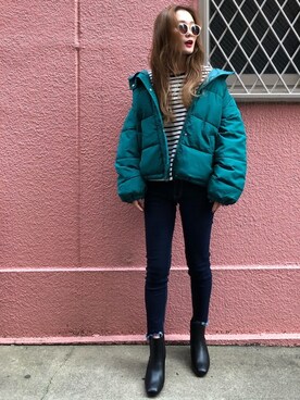 「archives（アルシーヴ）のアイテム（ブルゾン）」を使った、archivesさん（レディース・158cm）の冬コーディネート