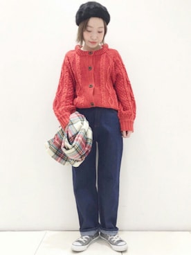「archives（アルシーヴ）のアイテム（帽子）」を使った、archivesさん（レディース・153cm）の冬コーディネート