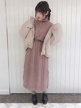 「archives（アルシーヴ）のアイテム（ブルゾン）」を使った、archivesさん（レディース・153cm）の冬コーディネート