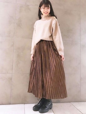 「archives（アルシーヴ）のアイテム（ブーツ）」を使った、archivesさん（レディース・161cm）の冬コーディネート
