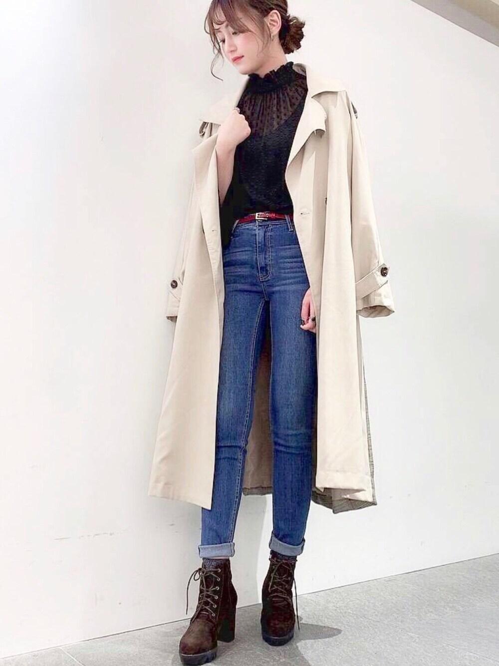 archives バック チェック 切替 トレンチコート アルシーヴ
