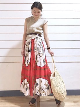 「ノースリーブニット」｜「アイテム（その他）」を使った、archivesさん（レディース・158cm）の夏コーディネート