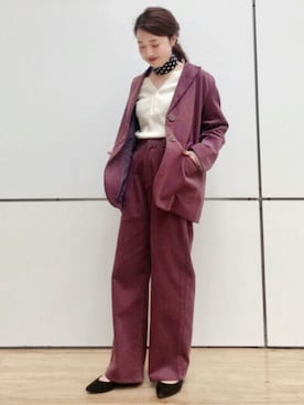 「archives（アルシーヴ）のアイテム（スラックス）」を使った、archivesさん（レディース・158cm）の秋コーディネート