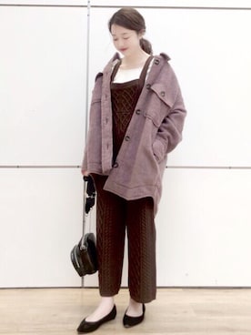 「archives（アルシーヴ）のアイテム（オールインワン・サロペット）」を使った、archivesさん（レディース・158cm）の冬コーディネート