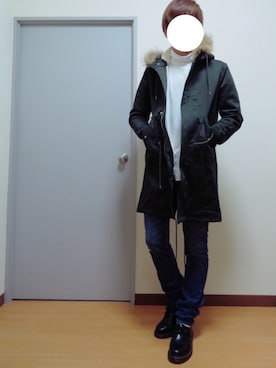 「STUDIOUS（ステュディオス）のアイテム（モッズコート）」を使った、Mr.Aさん（メンズ・172cm）の冬コーディネート