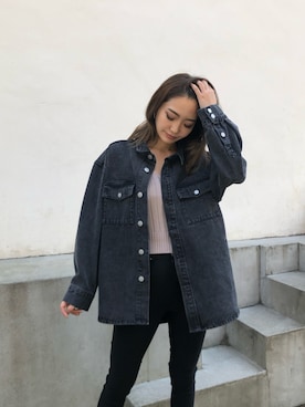 「envym_staff」｜「アイテム（デニムジャケット）」を使った、ENVYM_SEINAさん（レディース・158cm）の春コーディネート