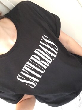 「Saturdays NYC（サタデーズ ニューヨークシティ ）のSaturdays Condensed T-Shirt（Tシャツ/カットソー、ブラック系）」を使った、yUkArIさん（レディース・165cm）の冬コーディネート