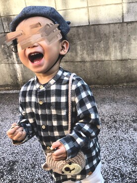「ZARA KIDS」｜「アイテム（ハンチング/ベレー帽）」を使った、aoさん（キッズ・90cm）の冬コーディネート