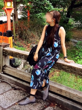 「ノースリーブニット」｜「アイテム（ブルゾン）」を使った、kaeさん（レディース・152cm）の秋コーディネート