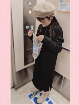 「CIAOPANIC TYPY（チャオパニックティピー）のアイテム（ハンチング/ベレー帽）」を使った、まーさん（キッズ・133cm）の冬コーディネート