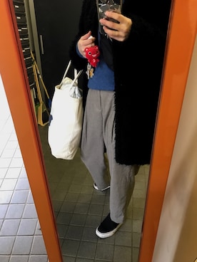 「リング」｜「アイテム（スリッポン）」を使った、tasaさん（レディース・157cm）の冬コーディネート