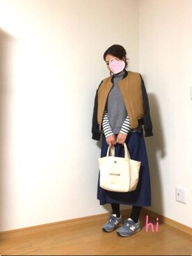 「SEVENDAYS=SUNDAY（セブンデイズサンデイ）のアイテム（MA-1）」を使った、hichin3さん（レディース・161cm）の春コーディネート