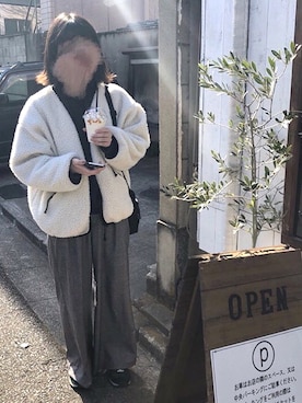 「one way（ワンウェイ）のアイテム（ブルゾン）」を使った、≋ maru ≋さん（レディース・165cm）の冬コーディネート