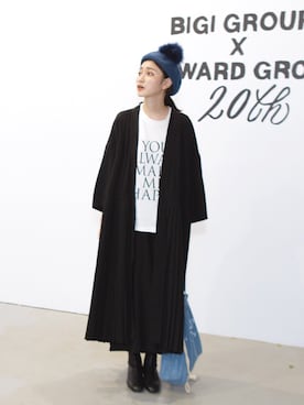 「MONKI（モンキ）のアイテム（その他アウター）」を使った、Chi Hsuさん（レディース・157cm）の秋コーディネート